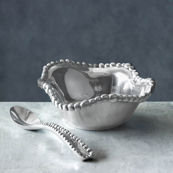 GIFTABLES Organic Pearl Bowl with Spoon